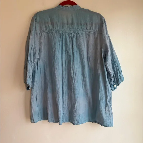 JP and Mattie Pleat Front Button Down 100% Cotton Shirt Size S - Picture 4 of 5